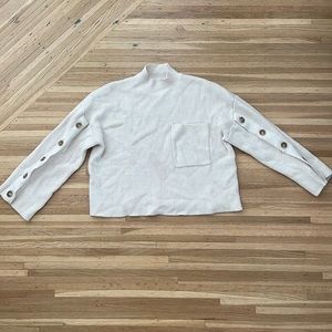 Mango turtleneck button sleeve sweater